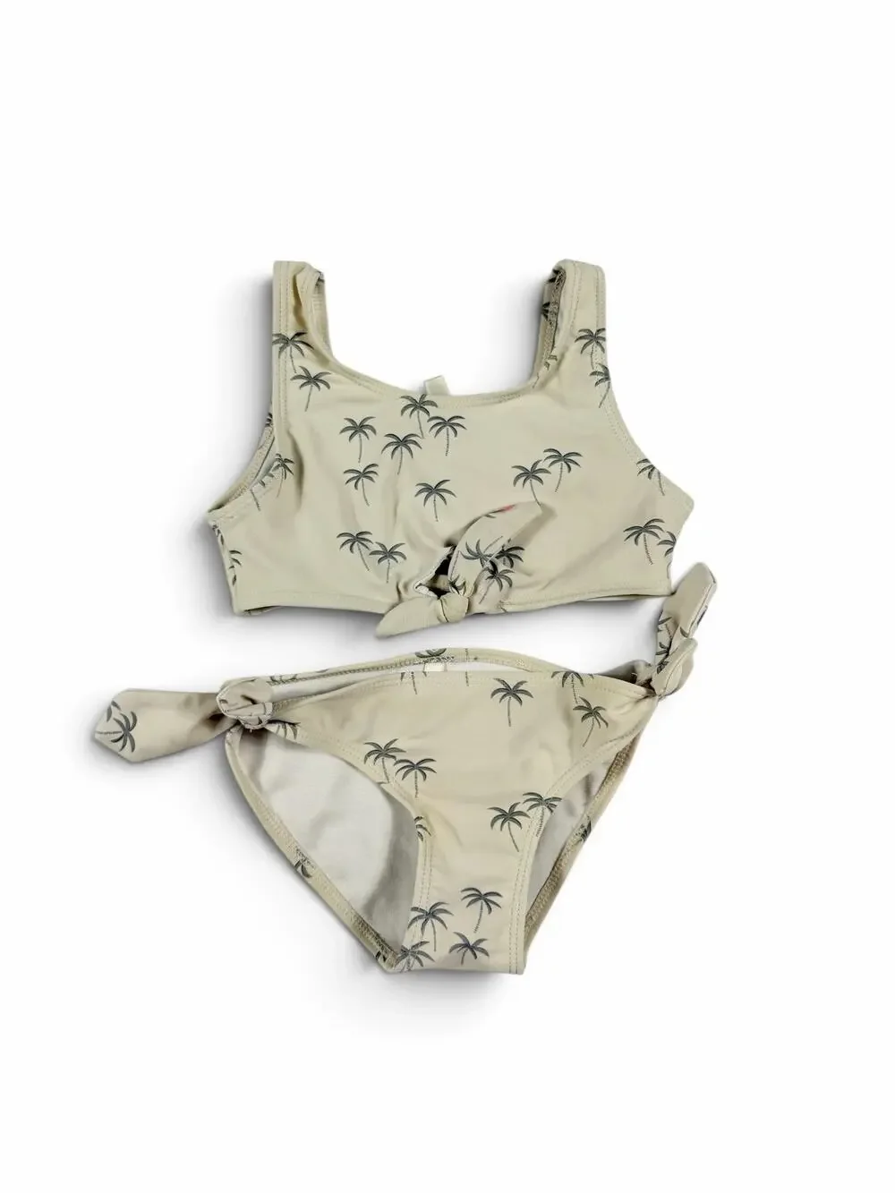 Rylee + Cru Palm Tree Knotted Bikini Swimsuit Natural 2-3 Years